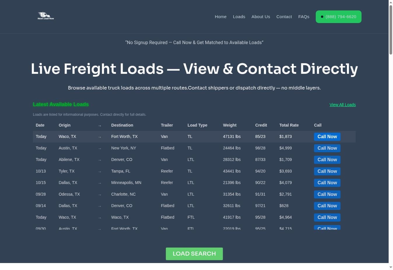 NextLoadNow website project by Netca Solutions