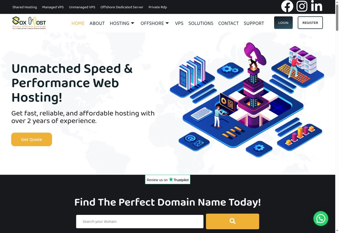 SoxHost website project by Netca Solutions
